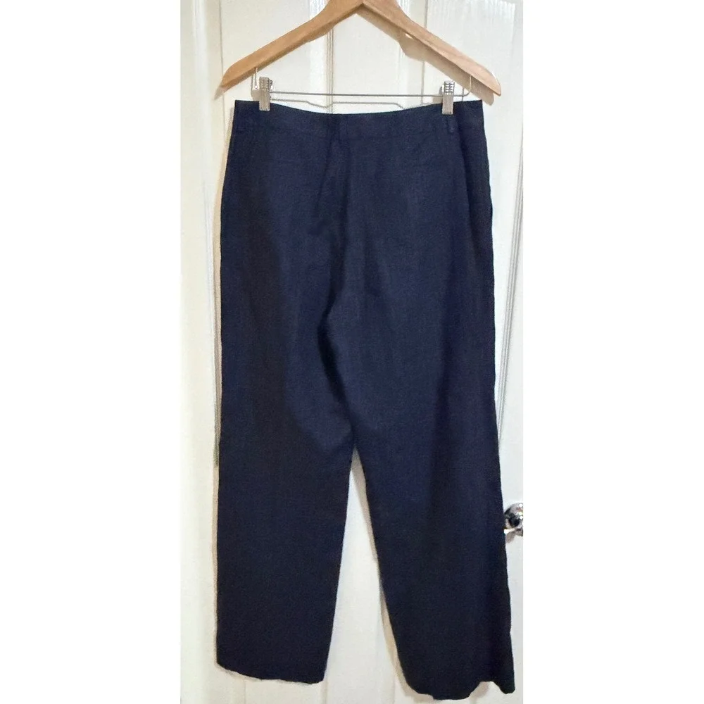 Lauren Ralph Lauren Andover Linen Wide Leg Pants Women's 10 Navy Stripped NEW - Picture 6 of 6